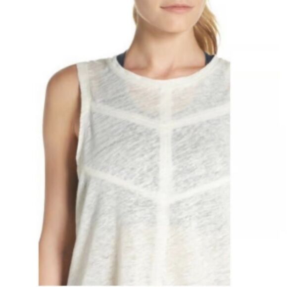 SWEATY BETTY 100% Linen Tank Cream Seams, Sz L - Picture 3 of 8